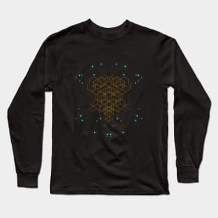 Yellow Neon Cube Abstract Long Sleeve T-Shirt